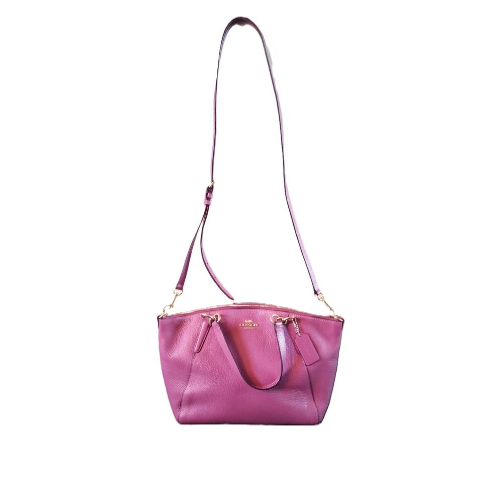 Coach Kelsey Bordeaux Pebbled Leather Satchel Handbag Purse F28993 2018